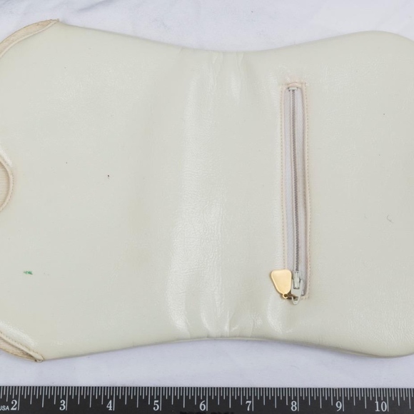 Vintage White Vinyl Clutch Handbag Clasp Elaine - Picture 2 of 7